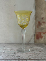 Bøhmisk krystal vinglas – gul