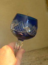 Bøhmisk krystal vinglas – Blå