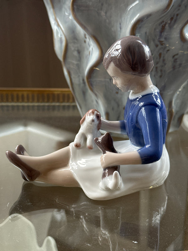 Figur ~ pige med hund hund kat.