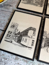 6 stk. indrammede grafiske tryk fra Ribe