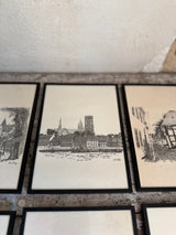 6 stk. indrammede grafiske tryk fra Ribe