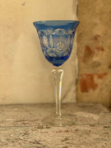 Bøhmisk krystal vinglas – blå