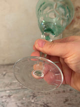 Bøhmisk krystal vinglas – Grøn