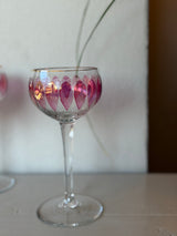 Bøhmisk vinglas med rosa mønster