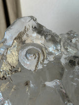 Smukt kunstglasfad i massivt glas fra 70’erne