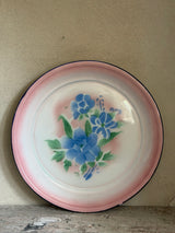 Retro emaljefad med blomstermotiv
