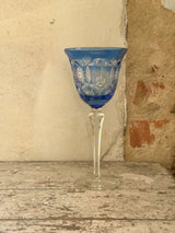 Bøhmisk krystal vinglas – blå