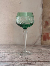 Bøhmisk krystal vinglas – Grøn