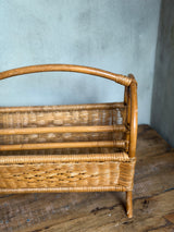Vintage magasinholder i flet/rattan