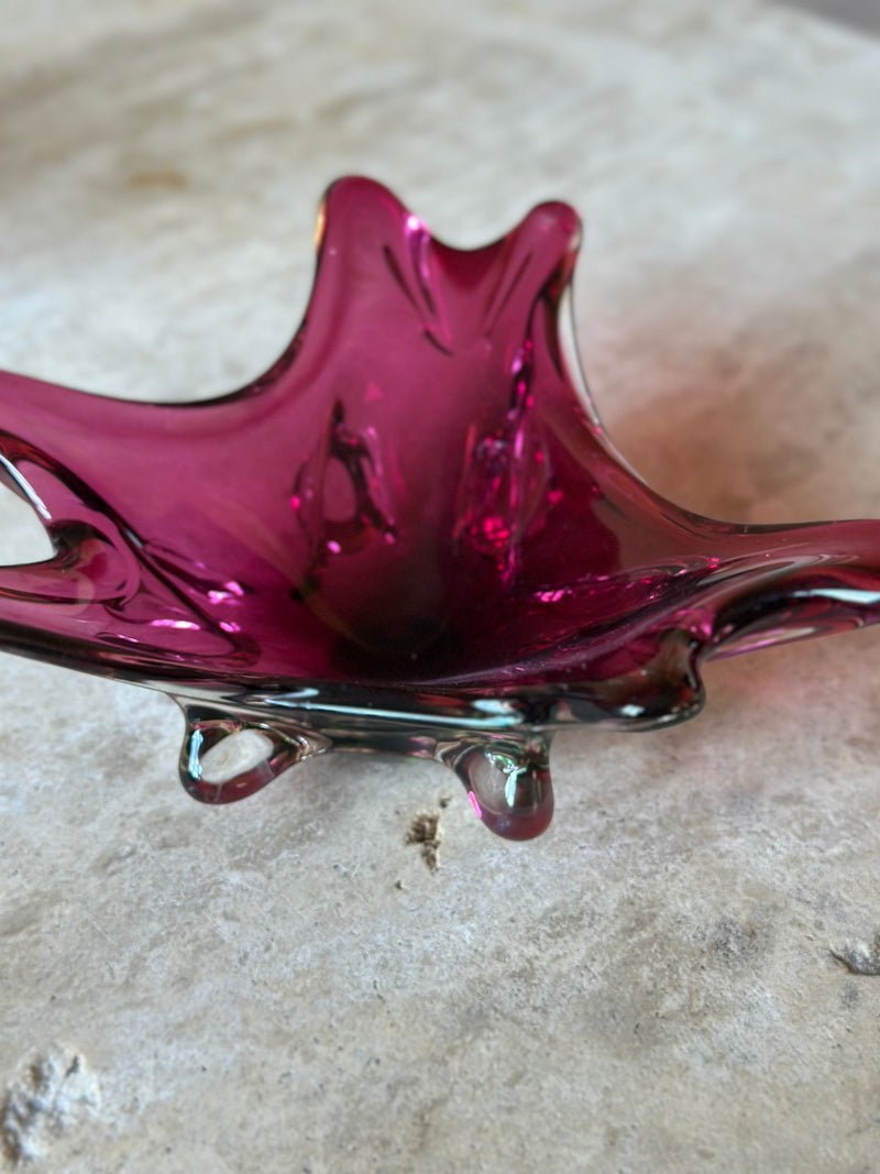 Murano-rød glasskå