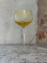 Bøhmisk krystal vinglas – Gul