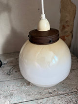 Eksklusiv vintage kuglependel i glas med gyldent snit
