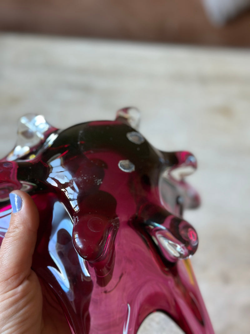 Murano-rød glasskå