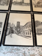 6 stk. indrammede grafiske tryk fra Ribe