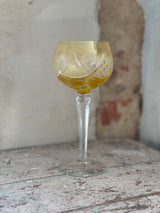 Bøhmisk krystal vinglas – Gul