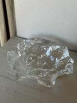 Smukt kunstglasfad i massivt glas fra 70’erne
