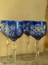 Bøhmisk krystal vinglas ~ Blå