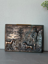 Vintage jagtrelief i metal