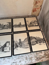 6 stk. indrammede grafiske tryk fra Ribe