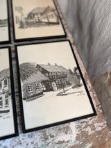 6 stk. indrammede grafiske tryk fra Ribe
