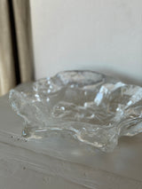 Smukt kunstglasfad i massivt glas fra 70’erne