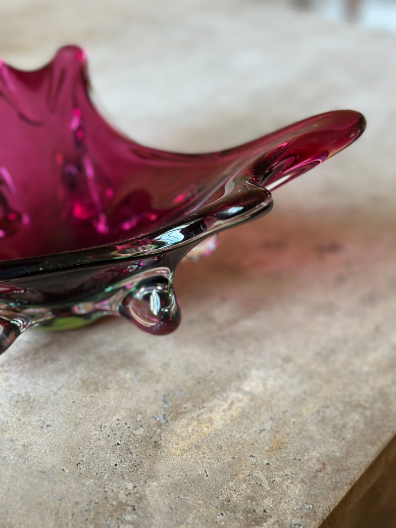 Murano-rød glasskå