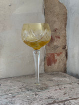 Bøhmisk krystal vinglas – Gul