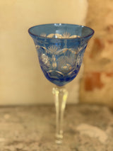 Bøhmisk krystal vinglas – blå