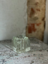 Vintage fyrfadsstage i massivt glas