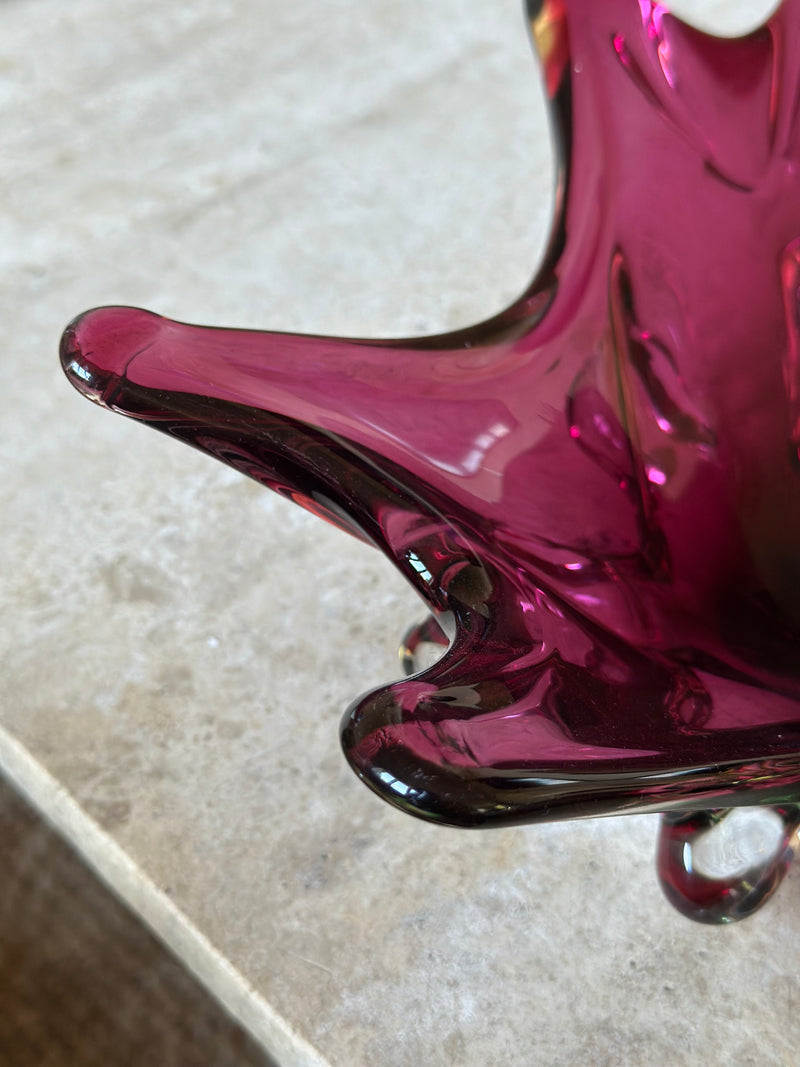 Murano-rød glasskå