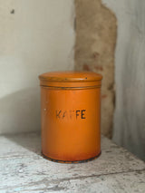 Vintage kaffedåse i orange