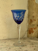 Bøhmisk krystal vinglas ~ Blå