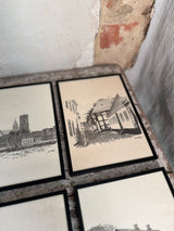 6 stk. indrammede grafiske tryk fra Ribe