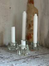 Vintage fyrfadsstage i massivt glas