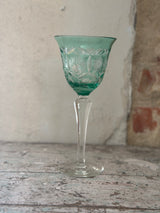 Bøhmisk krystal vinglas – Grøn