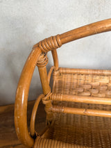 Vintage magasinholder i flet/rattan
