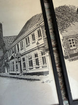 6 stk. indrammede grafiske tryk fra Ribe