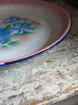 Retro emaljefad med blomstermotiv