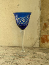 Bøhmisk krystal vinglas ~ Blå