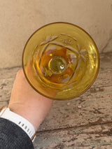 Bøhmisk krystal vinglas – gul