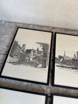 6 stk. indrammede grafiske tryk fra Ribe
