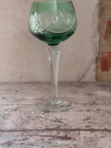 Bøhmisk krystal vinglas – Grøn