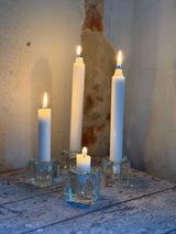 Vintage fyrfadsstage i massivt glas
