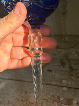 Bøhmisk krystal vinglas ~ Blå