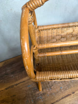 Vintage magasinholder i flet/rattan