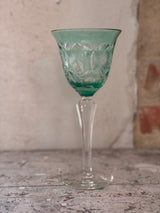 Bøhmisk krystal vinglas – Grøn