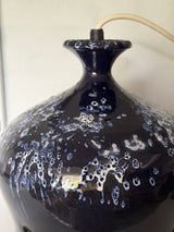 Vintage keramiklampe – mørkeblå glasur