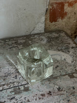 Vintage fyrfadsstage i massivt glas