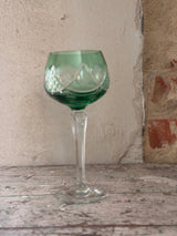 Bøhmisk krystal vinglas – Grøn