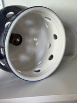 Vintage keramiklampe – mørkeblå glasur